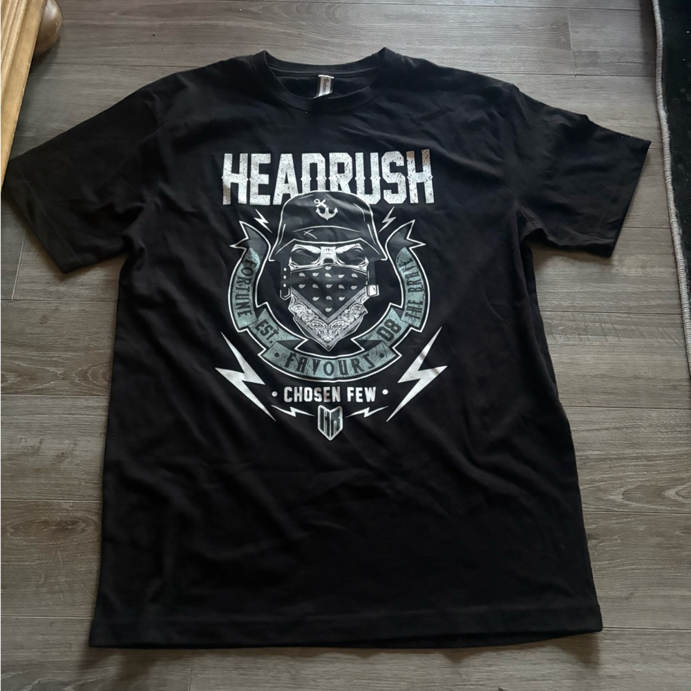 Black Tee with Silver Graphic Design